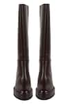 Shop_JVAM_Brown Plain Ryder Leather Boots _at_Aza_Fashions