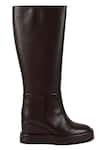 Buy_JVAM_Brown Plain Ryder Leather Boots _Online_at_Aza_Fashions