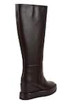 Shop_JVAM_Brown Plain Ryder Leather Boots _Online_at_Aza_Fashions