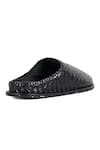 Buy_JVAM_Black Textured Tyler Strap Mules _Online_at_Aza_Fashions