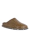 Shop_JVAM_Green Textured Tyler Interwoven Strap Mules _at_Aza_Fashions