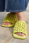 Buy_JVAM_Green Smocked Wolf Sandals _at_Aza_Fashions