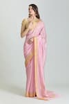 Mint N Oranges_Pink Chanderi Woven Zari Pure Saree With Unstitched Blouse Piece _Online_at_Aza_Fashions