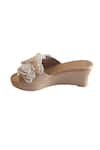 Cinderella by Heena Yusuf_Beige Pearl Titli Embellished Wedges _Online_at_Aza_Fashions