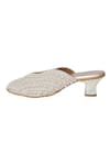 Kkarma_Off White Embellished Leena Pearl Mules _Online_at_Aza_Fashions