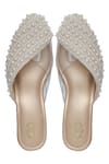 Shop_Kkarma_White Embellished Navya Close Toe Mules _at_Aza_Fashions