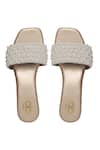 Shop_Kkarma_White Embellished Navya Wedges _at_Aza_Fashions