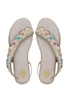 Shop_Kkarma_Multi Color Embellished Nivisha Shell Flats _at_Aza_Fashions