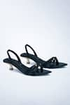 Buy_Signature Sole_Black Chain Open Toe Kitten Heels _at_Aza_Fashions