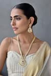 Buy_Swabhimann_Multi Color Stones Floral Cutwork Kundan Embellished Necklace Set _Online_at_Aza_Fashions