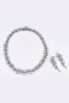 Shop_Our Purple Studio_Silver Plated Crystals Embellished Necklace Set _at_Aza_Fashions