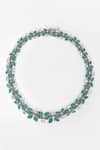 Our Purple Studio_Green Crystals, Stones Studded Floral Vine Necklace Set _Online_at_Aza_Fashions