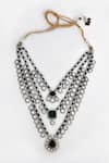 Buy_Our Purple Studio_Green Diamonds, Stones Studded Multi-layered Necklace Set _Online_at_Aza_Fashions