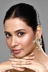 Buy_Our Purple Studio_White Stones Crystal Embellished Dangler Earrings _at_Aza_Fashions
