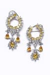 Shop_Our Purple Studio_White Stones Crystal Embellished Dangler Earrings _at_Aza_Fashions