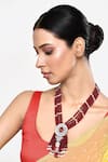 Our Purple Studio_Red Bead Stone And Embellished Necklace _Online_at_Aza_Fashions