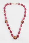 Shop_Our Purple Studio_Pink Bead Hand Painted Necklace _at_Aza_Fashions