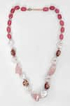 Shop_Our Purple Studio_White Bead Stone And Necklace _at_Aza_Fashions