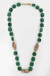 Shop_Our Purple Studio_Green Bead Hand Painted Embellished Necklace_at_Aza_Fashions