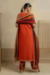 Shop_Pooja-Keyur_Multi Color Chiffon Placement Embroidery Aari Baghdhari Dupatta_at_Aza_Fashions