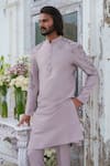 Buy_Amrit Dawani_Purple Cotton Blend Embroidery Celeste Kurta With Trouser