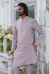 Buy_Amrit Dawani_Purple Cotton Blend Embroidery Celeste Kurta With Trouser 