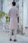 Amrit Dawani_Pink Modal Silk Embroidery Garden Bloom Kurta With Trouser _Online_at_Aza_Fashions