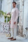 Buy_Amrit Dawani_Pink Modal Silk Embroidery Garden Bloom Kurta With Trouser 