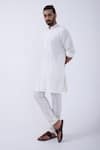 Buy_KAKA CALCUTTA_Ivory Kurta Bam Silk Solid And Pyjama Set _Online_at_Aza_Fashions