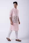 Buy_KAKA CALCUTTA_Pink Bundi Jacket Suiting Embroidered Mirror With Kurta Set _Online_at_Aza_Fashions