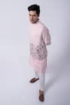 Buy_KAKA CALCUTTA_Pink Bundi Jacket Suiting Embroidered Mirror With Kurta Set 