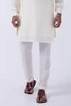 KAKA CALCUTTA_Ivory Kurta Bam Silk Solid And Pyjama Set _Online_at_Aza_Fashions