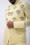 Shop_KAKA CALCUTTA_Yellow Suiting Embroidered Mirror Cutdana Bundi Jacket _Online_at_Aza_Fashions