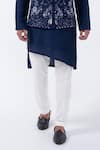 Buy_KAKA CALCUTTA_Blue Bundi Jacket Suiting Embroidered Mirror Work With Kurta Set _Online_at_Aza_Fashions