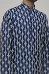 Shop Arihant Rai Sinha Blue Cotton, Silk Geometric Print Kurta Set Online at Aza Fashions Shop_Arihant Rai Sinha_Blue Cotton, Silk Geometric Print Kurta Set _Online_at_Aza_Fashions