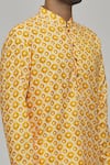 Shop_Arihant Rai Sinha_Yellow Kurta Soft Cotton Printed Diamond Set _Online_at_Aza_Fashions