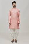 Buy_Khwaab by Sanjana Lakhani_Pink Jacquard Woven Floral Motifs Kurta And Patiala Pant Set _Online_at_Aza_Fashions