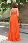 Shop_Nore 21_Orange Georgette Solid Sweetheart Rose Tube Maxi Dress _at_Aza_Fashions