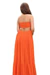 Buy_Nore 21_Orange Georgette Solid Sweetheart Rose Tube Maxi Dress 