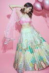 Buy_Payal Singhal_Pink Dupion Silk And Embroidery Kite Ivana Tropical Lehenga Set_at_Aza_Fashions