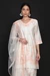 Buy Anju & Harleen Ivory Silk, Chanderi Embroidery, Diamonds V-neck Dori Floral Kurta Palazzo Set Online at Aza Fashions Buy_Anju & Harleen_Ivory Silk, Chanderi Embroidery, Diamonds V-neck Dori Floral Kurta Palazzo Set _Online_at_Aza_Fashions
