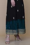 Buy_Anju & Harleen_Black Crepe, Velvet, Organza Sequins, Floral Butti Embroidered Kurta Sharara Set _Online_at_Aza_Fashions