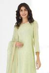 Buy_Anju & Harleen_Green Kurta And Sharara Georgette Embroidered Zari Round Asymmetric Set _Online_at_Aza_Fashions