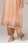 Anju & Harleen_Peach Kurta And Salwar Silk Chanderi Embroidered Zari Round Set _Online_at_Aza_Fashions