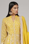 Buy_Anju & Harleen_Yellow Anarkali Silk Chanderi Embroidered Gota Patti Zari With Dupatta _Online_at_Aza_Fashions