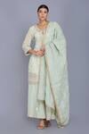 Buy_Anju & Harleen_Blue Georgette Embroidery Zari Round Straight Kurta Sharara Set _at_Aza_Fashions