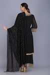 Shop_Anju & Harleen_Black Georgette Embroidery Zari V Neck Neckline Kurta Sharara Set _at_Aza_Fashions