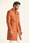 Raghavendra Rathore Jodhpur_Pink Brocade Woven Floral Heritage The Sheesh Mahal Sherwani _at_Aza_Fashions