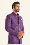 Raghavendra Rathore Jodhpur_Purple Silk Woven Mandala Butti The Tapestry Regalia Bandhgala _at_Aza_Fashions