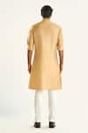 Shop_Raghavendra Rathore Jodhpur_Gold Silk Woven Threadwork The Junagarh Kurta _at_Aza_Fashions